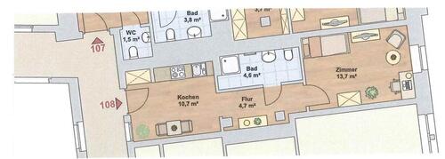 Foto - 1 Zimmer Etagenwohnung zur Miete in Dresden