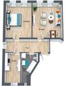 Foto - Gemütliche 2-Zimmer-Wohnung, 70m², Einbauküche, teilmöbliert, WG
