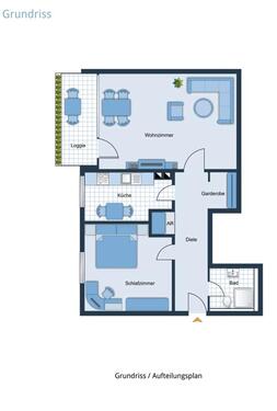 Foto - Gut geschnittene 61m² 2 Zimmer Wohnung