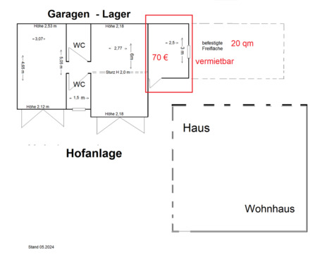 Foto - Lagerraum – ebenerdig - 70,00 EUR Kaltmiete,