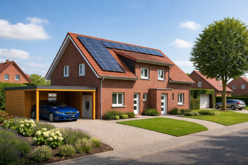 Foto - Moderne KfW-40 Doppelhaushälfte mit Wärmepumpe