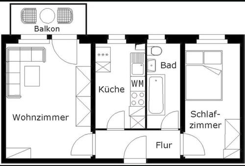 Foto - 2 Zimmer Etagenwohnung zur Miete in Plauen