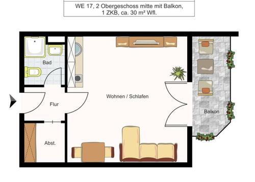 Foto - 30m² 1-Raum Wohnung 