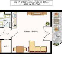 30m² 1-Raum Wohnung | ab Jan. 2026 | zur Miete | Gera Leumnitz | keine Haustiere