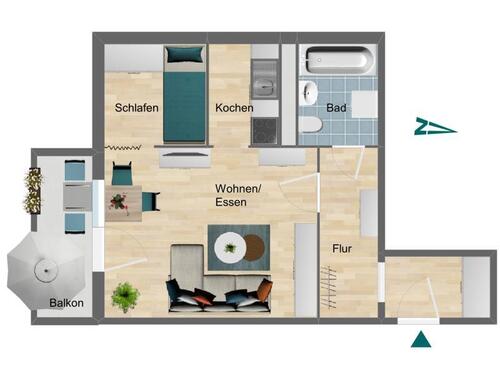 Foto - Etagenwohnung zur Miete in Triptis