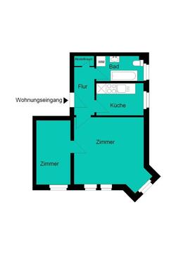 Foto - 2-Raum-Wohnung im 1. Obergeschoss - PKW Stellplatz möglich