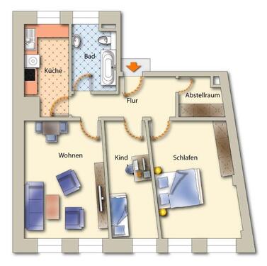 Foto - Etagenwohnung zur Miete in Freiberg
