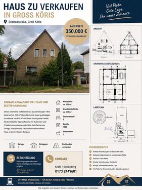 Foto - Einfamilienhaus - 350.000,00&nbsp;EUR Kaufpreis, ca.&nbsp; 120,00&nbsp;m&sup2;