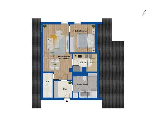Foto - 3 Zimmer Dachgeschoßwohnung in Haldenwang