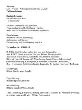 Foto - 8 Zimmer Einfamilienhaus in Speicher