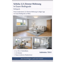 Frisch modernisierte 2,5-Zimmer-Wohnung in Essen Bedingrade 59qm