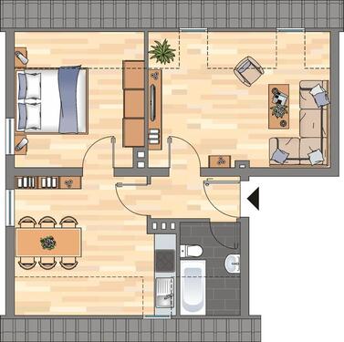 Foto - Dachgeschosswohnung für Singles oder Paare