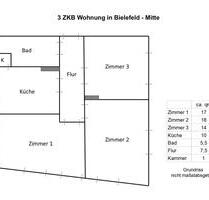 Helle 3 ZKB Wohnung in Bielefeld - Mitte