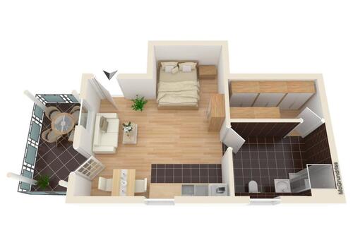 Foto - 1-Raum Wohnung mit kleiner Terrasse