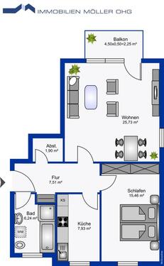 Foto - 2 Zimmer Etagenwohnung zur Miete in Parchim