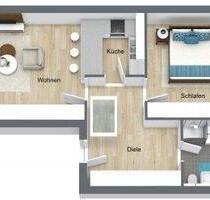2 Zimmer Dachgeschosswohnung mit Einbauküche und Stellplatz - Mössingen