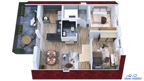 Foto - Wohnen wie im Eigenheim! Hochwertige 3-Zimmer-Maisonette-Wohnung mit zwei Hobbyräumen (KfW40 Plus)