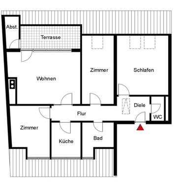 Foto - Schöne 4-Zi.-DG-Wohnung in Stuttgart-Wangen – WG geeignet