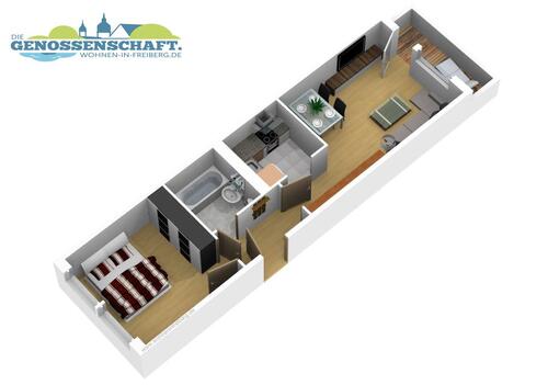 Foto - 2 Zimmer Etagenwohnung zur Miete in Freiberg