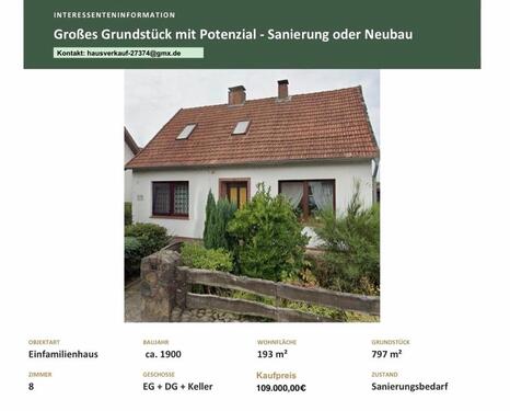 Foto - Ohne Makler - großes Grundstück mit Potenzial (SanierungNeubau)