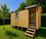 Foto - Premium Tiny House Bauwagen aus Holz mit Isolierung & Elektrik