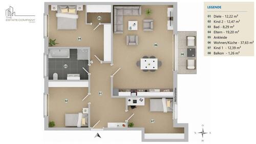 Foto - 4 Zimmer Etagenwohnung zur Miete in Gifhorn