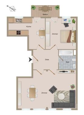 Foto - 2 Zimmer Hochparterre in Karlsruhe