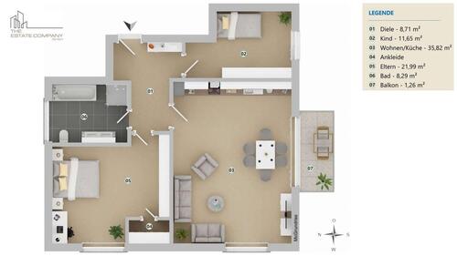 Foto - 3 Zimmer Etagenwohnung zur Miete in Gifhorn