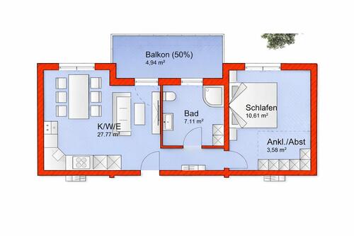 Foto - 1 Zimmer Etagenwohnung zur Miete in Pfarrkirchen