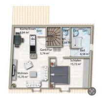 Helle 2-Zimmer Dachgeschosswohnung mit Galerie und Einbauküche - Forchtenberg