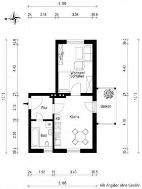 Foto - 1 Zimmer Erdgeschoßwohnung zur Miete in Magdeburg