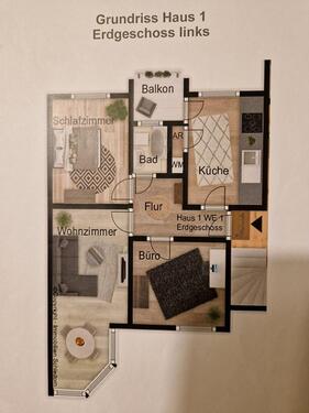 Foto - 3,5 Zimmer EG mit Balkon und Garten