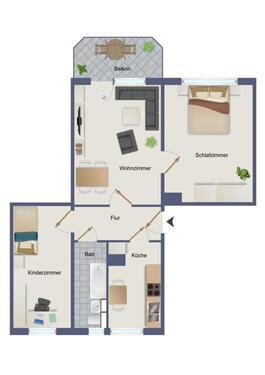 Foto - Etagenwohnung zur Miete in Gera