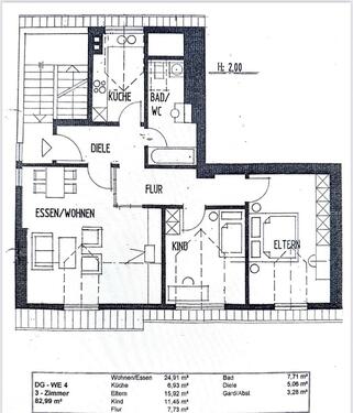 Foto - Dachgeschoßwohnung in Erfurt zur Miete