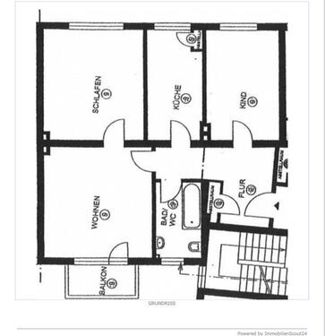 Foto - DUISBURG-LAAR: SCHÖNE 3 ZKB WOHNUNG MIT BALKON