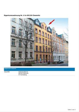 Foto - Provisionsfrei: Vermietete 2-Zi-Wohnung in Chemnitz-Sonnenberg