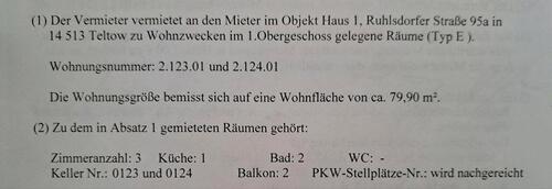 Foto - 3 Zimmer Etagenwohnung zur Miete in Teltow