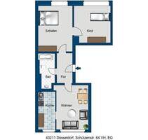 Mittendrin. 3-Zimmer-Wohnung auf der Schützenstraße mit neuem Bad und Einbauküche - Düsseldorf Pempelfort