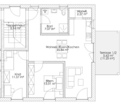 Foto - 3 Zimmer Erdgeschoßwohnung in Fischach