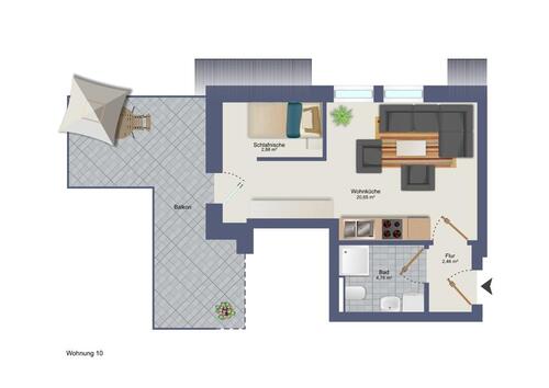 Foto - Neubauwohnung DG Whg.10 - 1 Zimmer Sophienstraße Diepholz