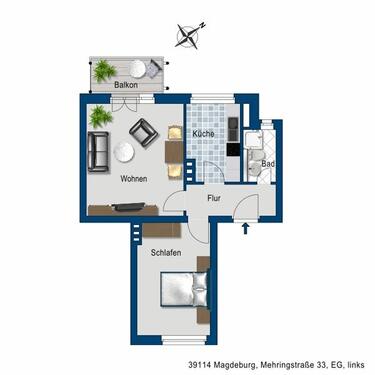 Foto - Etagenwohnung zur Miete in Magdeburg