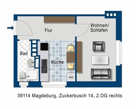 Foto - Etagenwohnung zur Miete in Magdeburg
