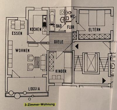 Foto - Neu renovierte 3-Zimmer-Wohnung mit Balkon ab sofort zu vermieten