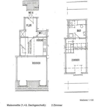 Foto - 2 Zimmer Maisonettenwohnung zur Miete in Apolda