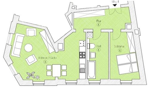 Foto - Etagenwohnung zur Miete in Leipzig