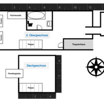 Helle Dachgeschoss-Wohnung+Große Terrasse in Stralsunder Altstadt