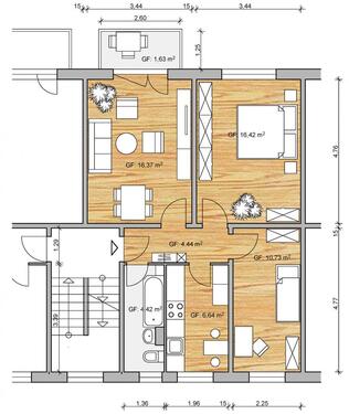 Foto - 3 Zimmer Etagenwohnung zur Miete in Guben