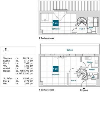 Foto - 2 Zimmer Dachgeschoßwohnung zur Miete in Dresden