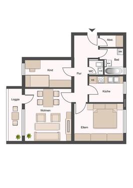 Foto - 3 Zimmer Etagenwohnung in Bensheim