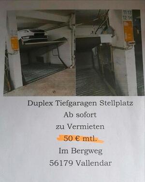 Foto - Duplex-Tiefgaragen-Platz zu vermieten